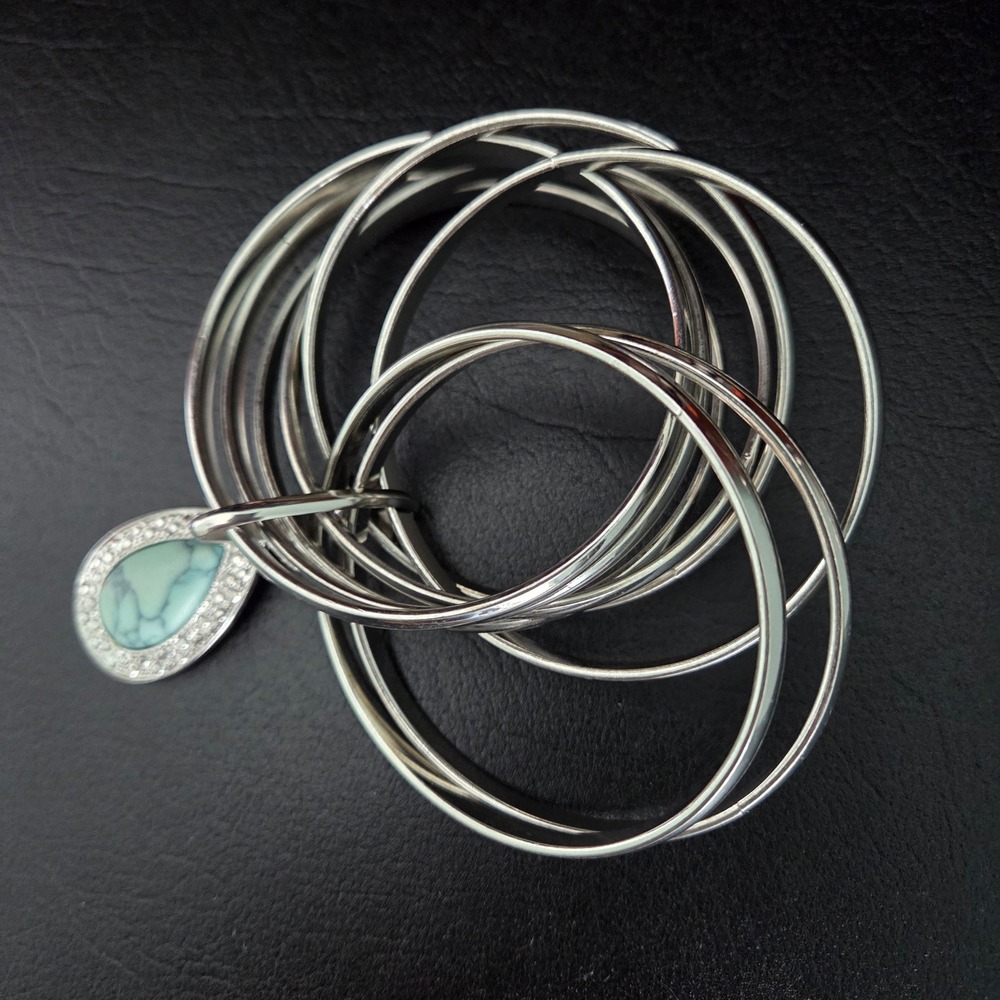 Samantha Wills Bohemian Bardot Turquoise Teardrop Ring Bangle Set Silver Pave - Picture 7 of 15